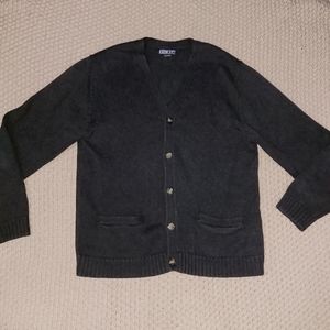LANDS END Drifter Cardigan mens medium charcoal